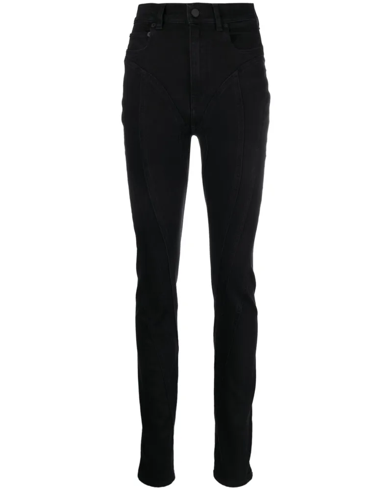 Thierry Mugler Spiral Skinny-Jeans Schwarz