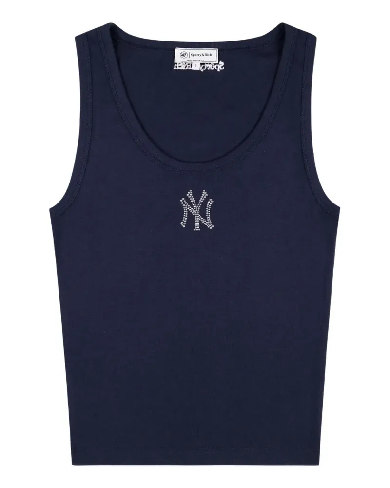 SPORTY & RICH x Yankees Krystal Cropped-Tanktop - Blau Blau