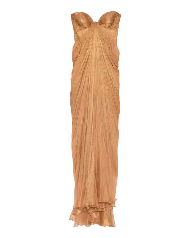 Maria Lucia Hohan Salima Maxikleid mit Falten - Gold Gold