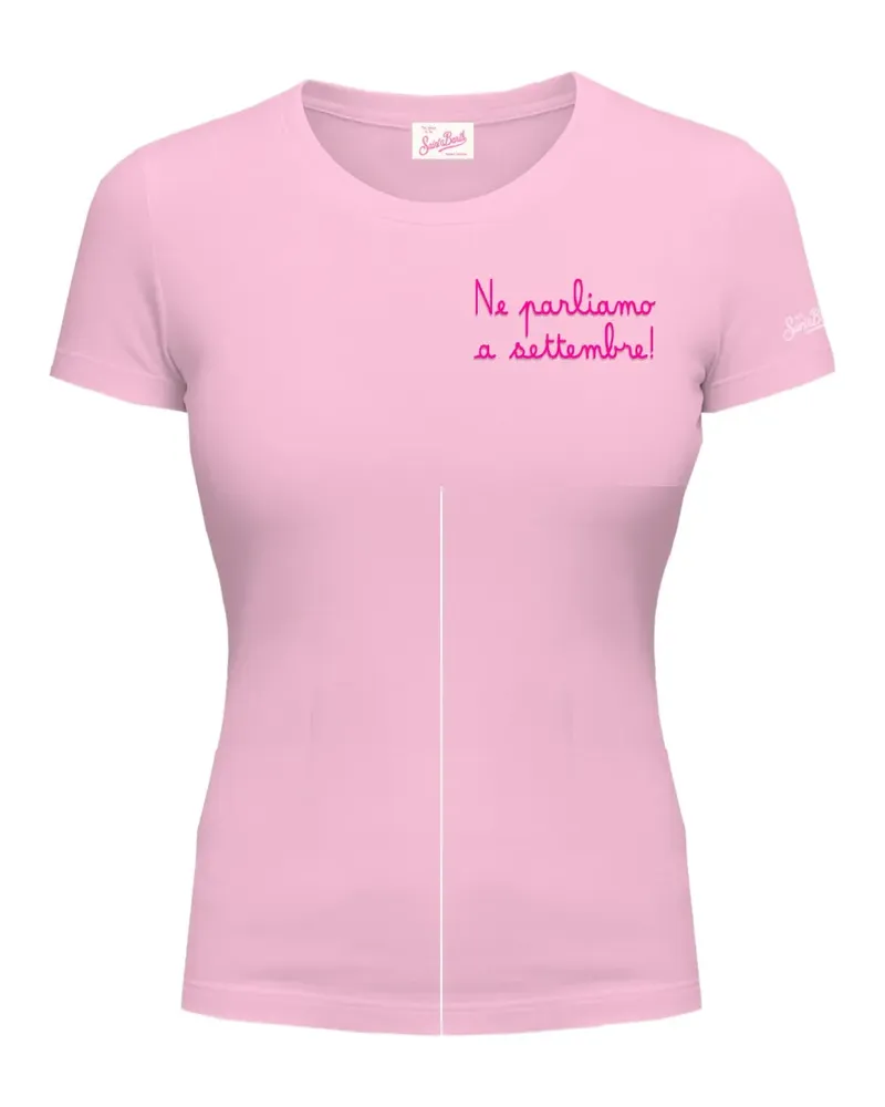 MC2 Saint Barth Esme T-Shirt mit Schriftzug - Rosa Rosa