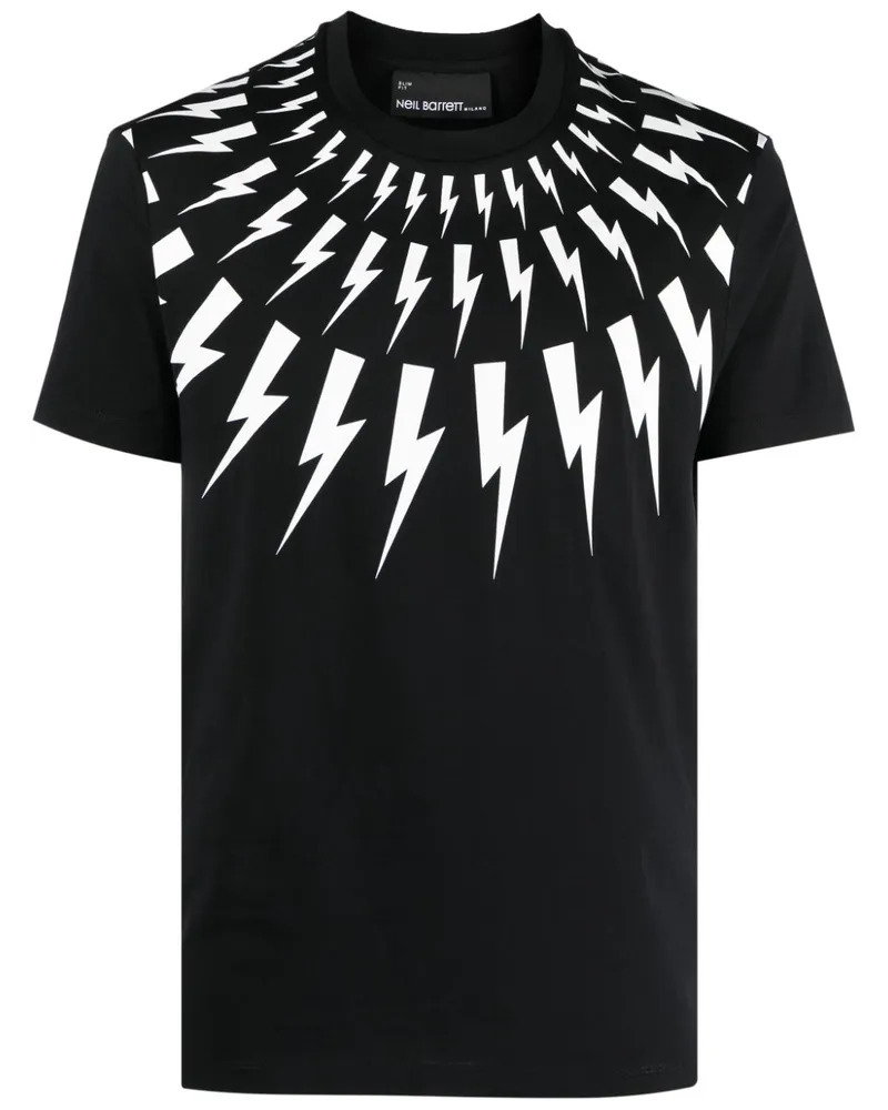 Neil Barrett T-Shirt mit Blitz-Print Schwarz