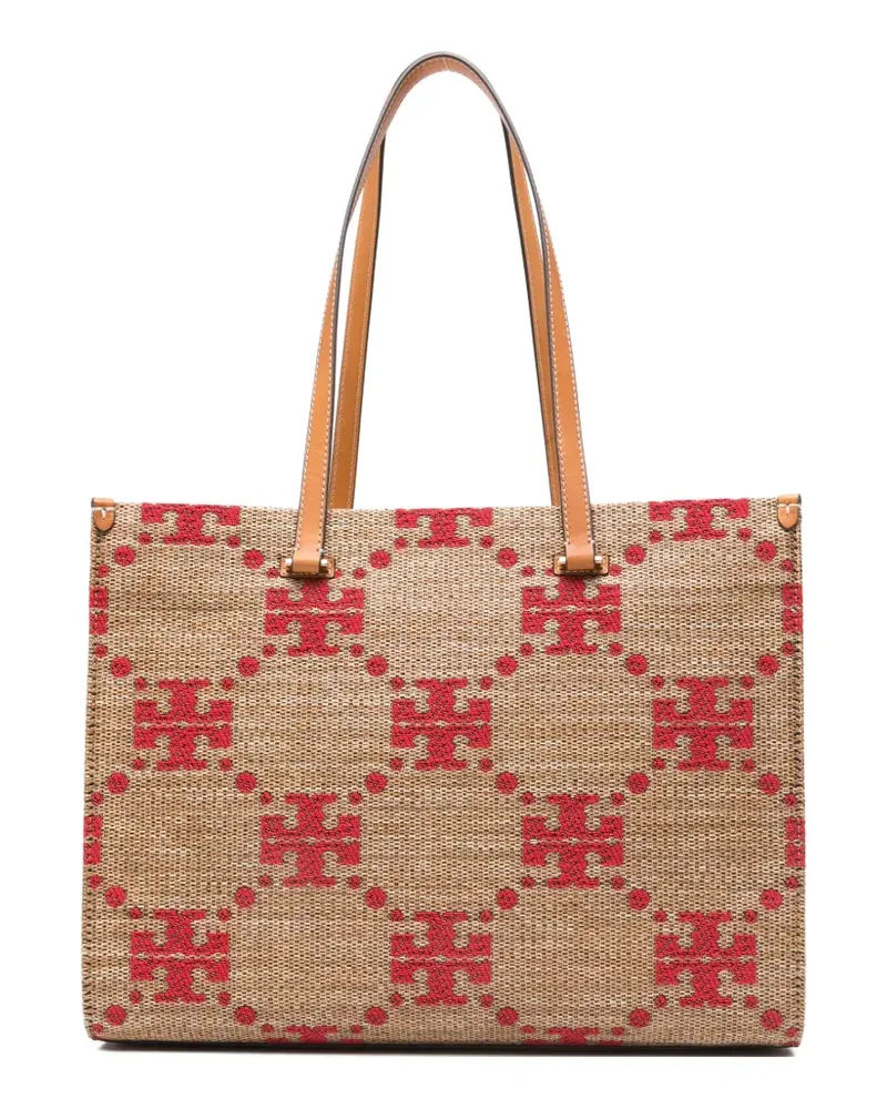 Tory Burch monogram-pattern tote bag - Nude Nude