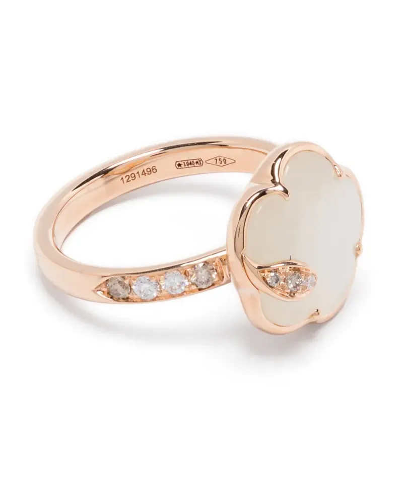 Pasquale Bruni 18kt Petit Joli Lunaire Rotgoldring mit Diamanten und Perlen - Rosa Rosa