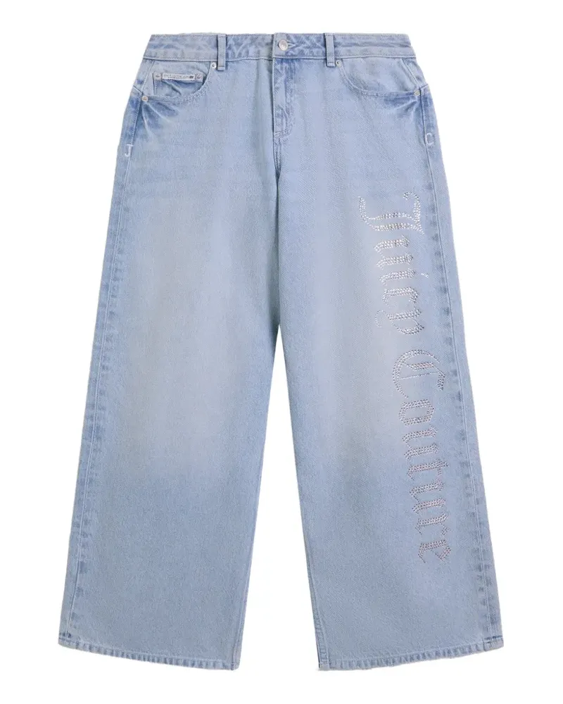 Juicy Couture Wide-Leg-Jeans mit Diamanten - Blau Blau