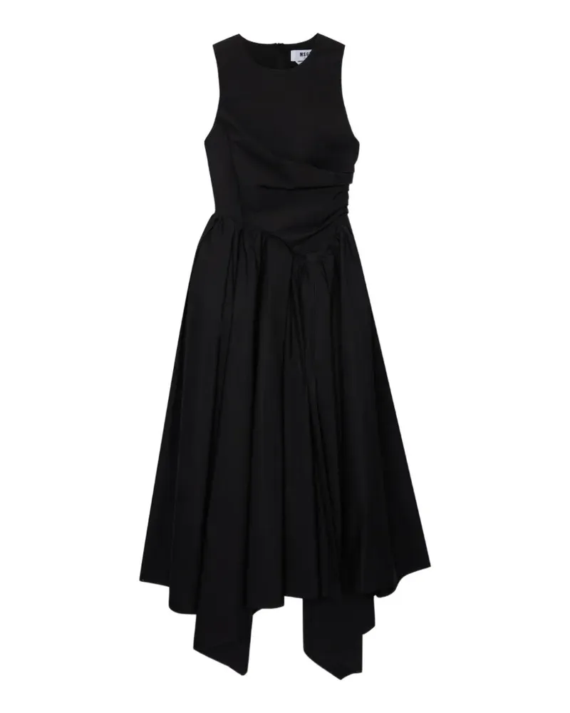 MSGM Asymmetrisches Kleid - Schwarz Schwarz