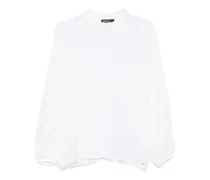 Bluse mit Blattmotiv - Weiß