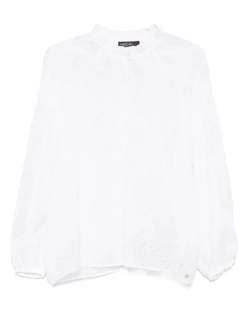 Marc Cain Bluse mit Blattmotiv - Weiß Weiß