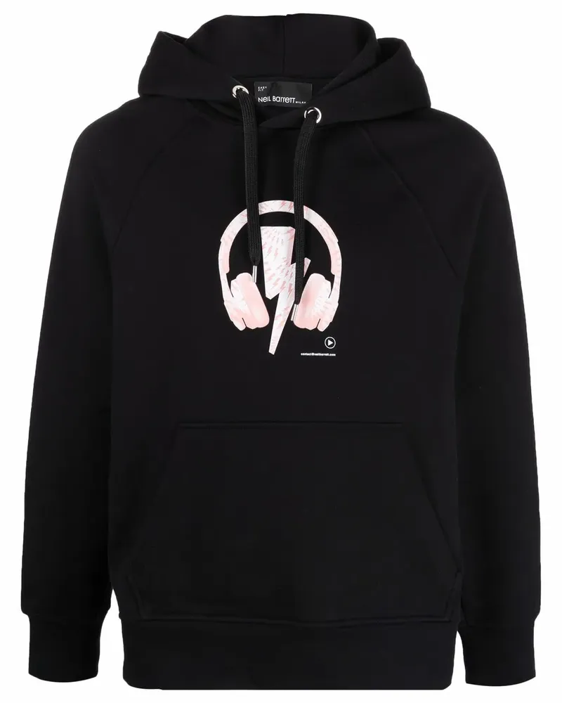 Neil Barrett D.J. Bolt Hoodie - Schwarz Schwarz