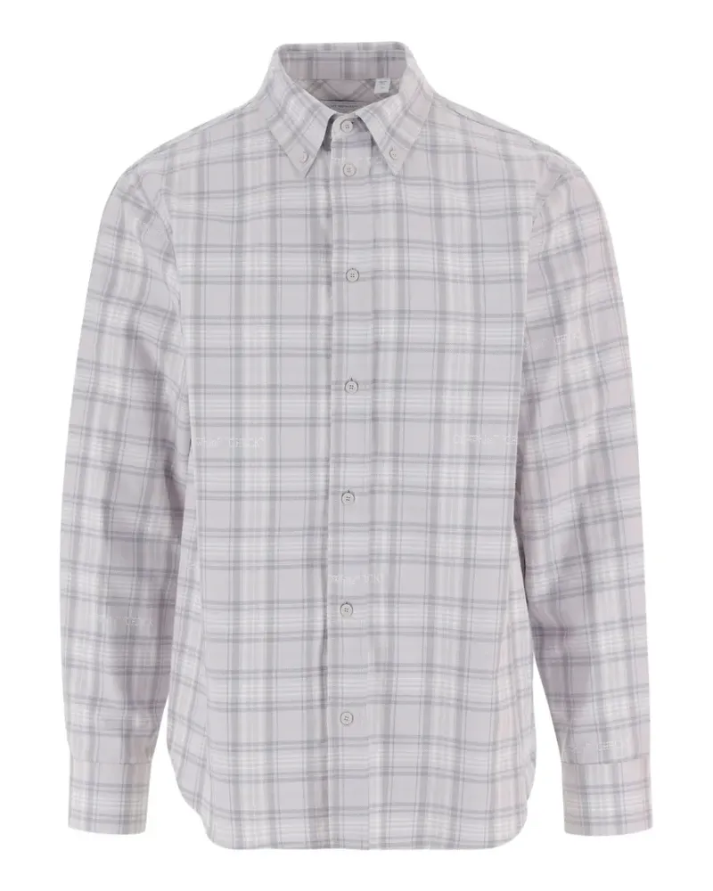OFF-WHITE Kariertes Hemd mit Logo - Grau Grau