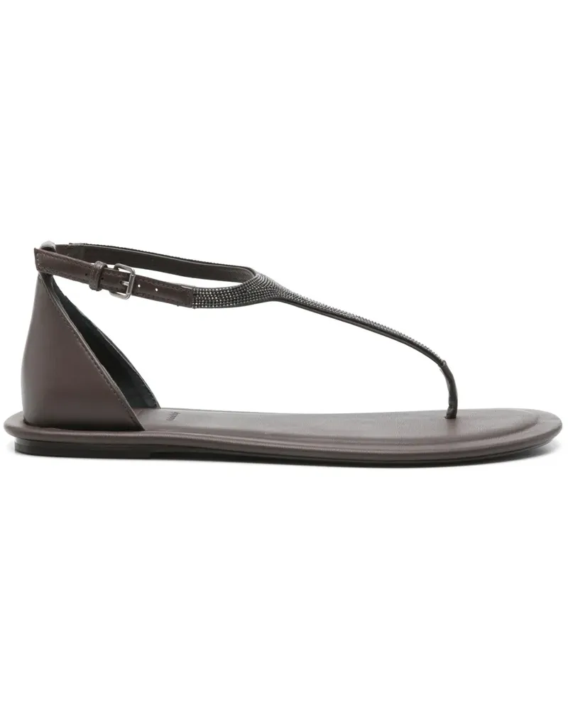 Brunello Cucinelli Sandalen mit Perlen - Braun Braun