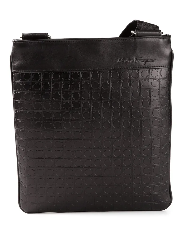 Ferragamo Schultertasche mit Logo-Prägung - Schwarz Schwarz