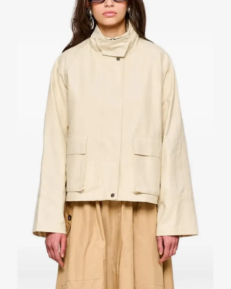 OOF WEAR cotton single-breasted coat - Nude Nude