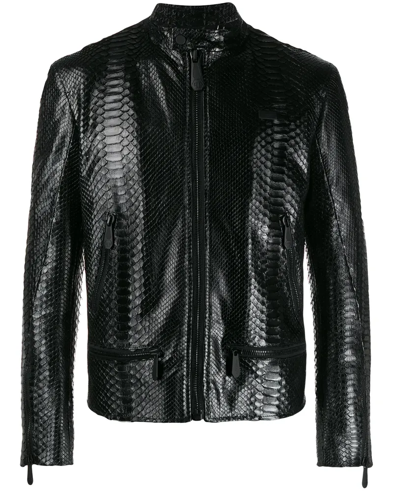 Philipp Plein Klassische Bikerjacke - Schwarz Schwarz