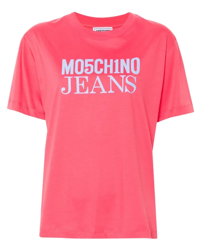 Moschino T-Shirt mit Logo-Print Rosa