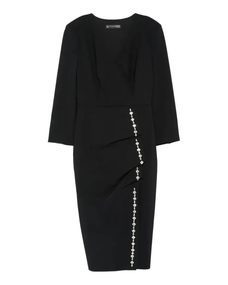 Chiara Boni Gerüschtes Kleid mit Kristallen - Schwarz Schwarz