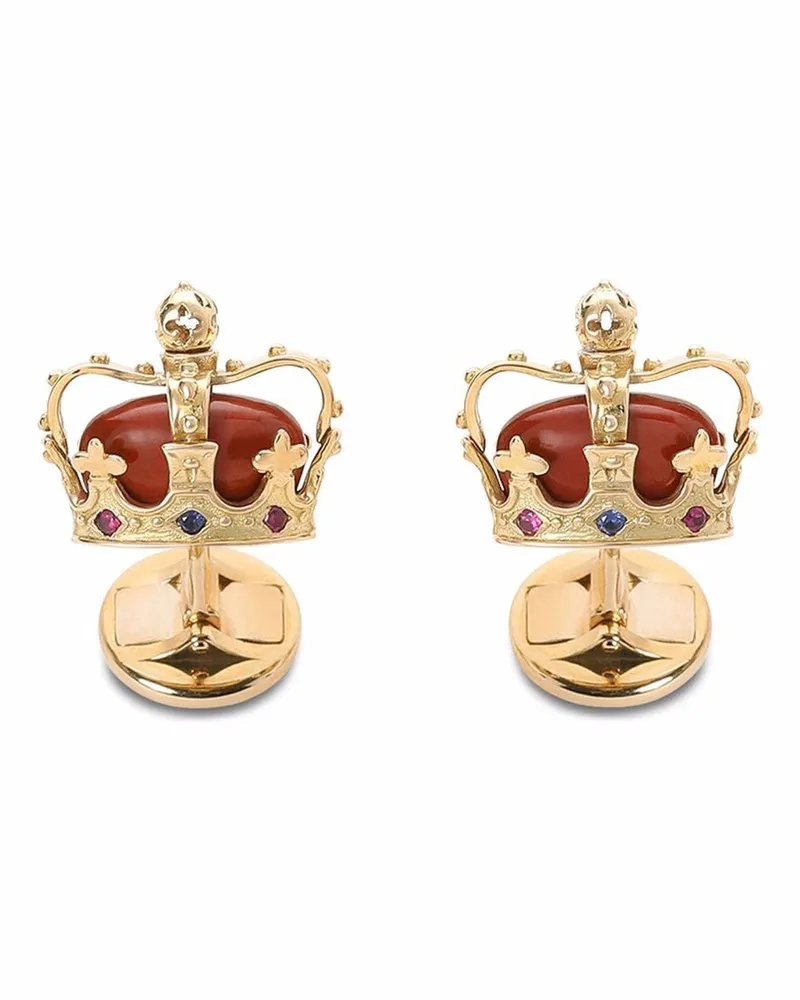Dolce & Gabbana 18kt Royal Gelbgold-Manschettenknöpfe mit Jaspis, Rubin und Saphir Gold