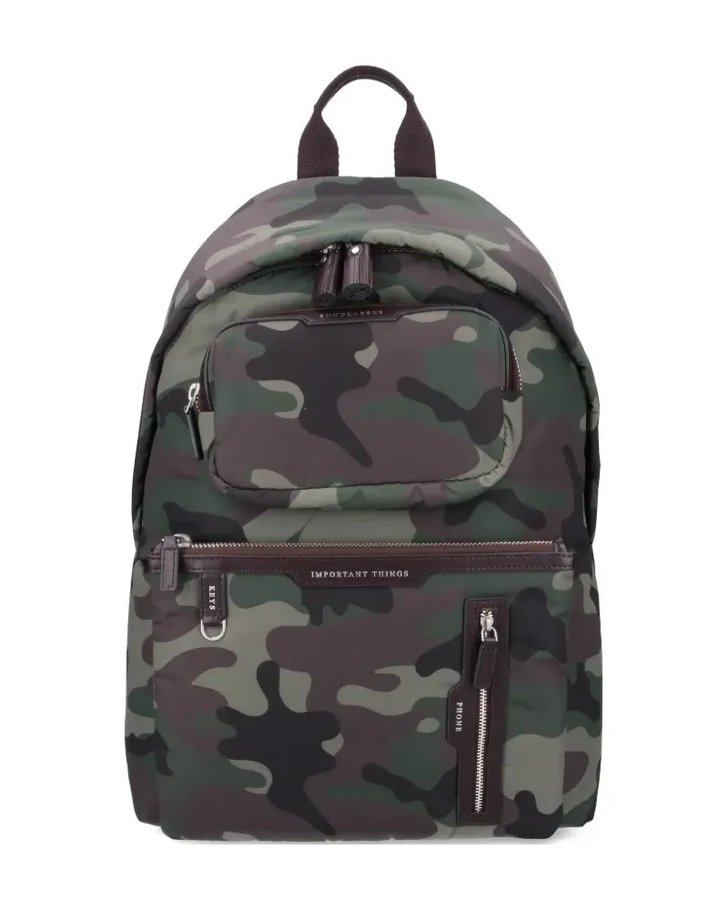 Anya Hindmarch camouflage multi pocket backpack - Grün Grün