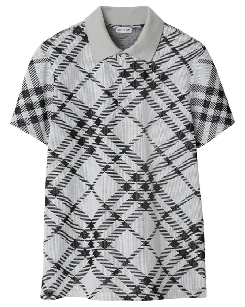 Burberry Poloshirt mit Nova Check Weiß