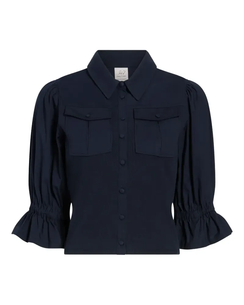 Cinq à Sept Lyric Hemd mit gerüschter Tasche - Blau Blau