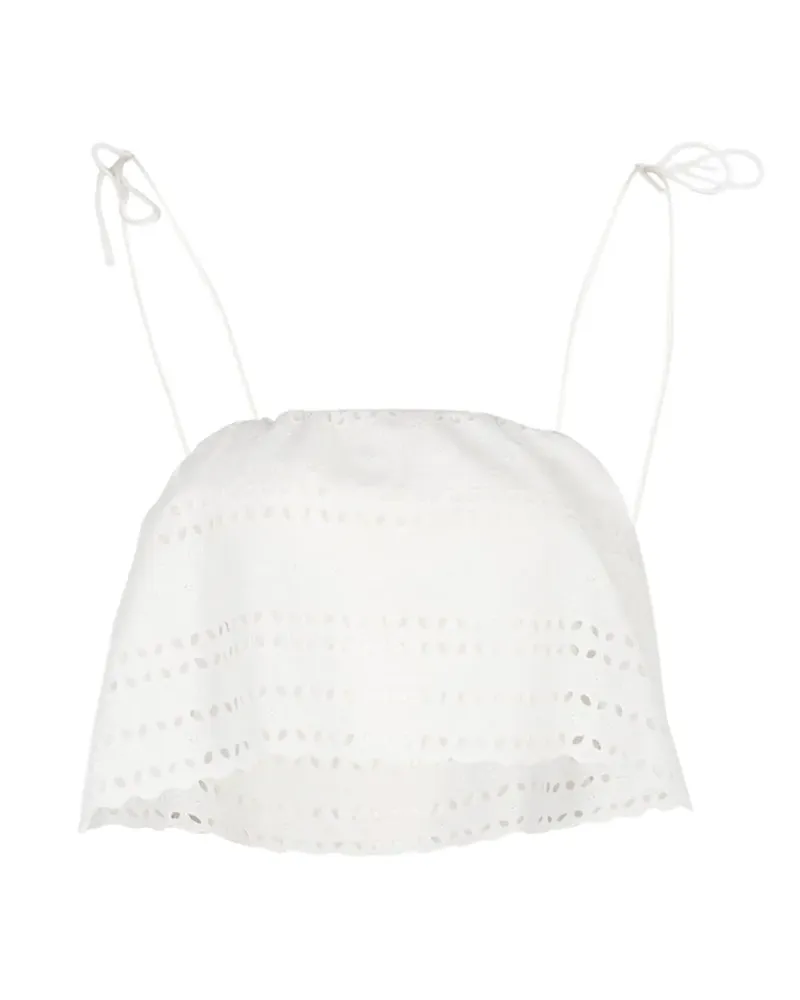 Faithfull The Brand broderie scalloped top - Weiß Weiß