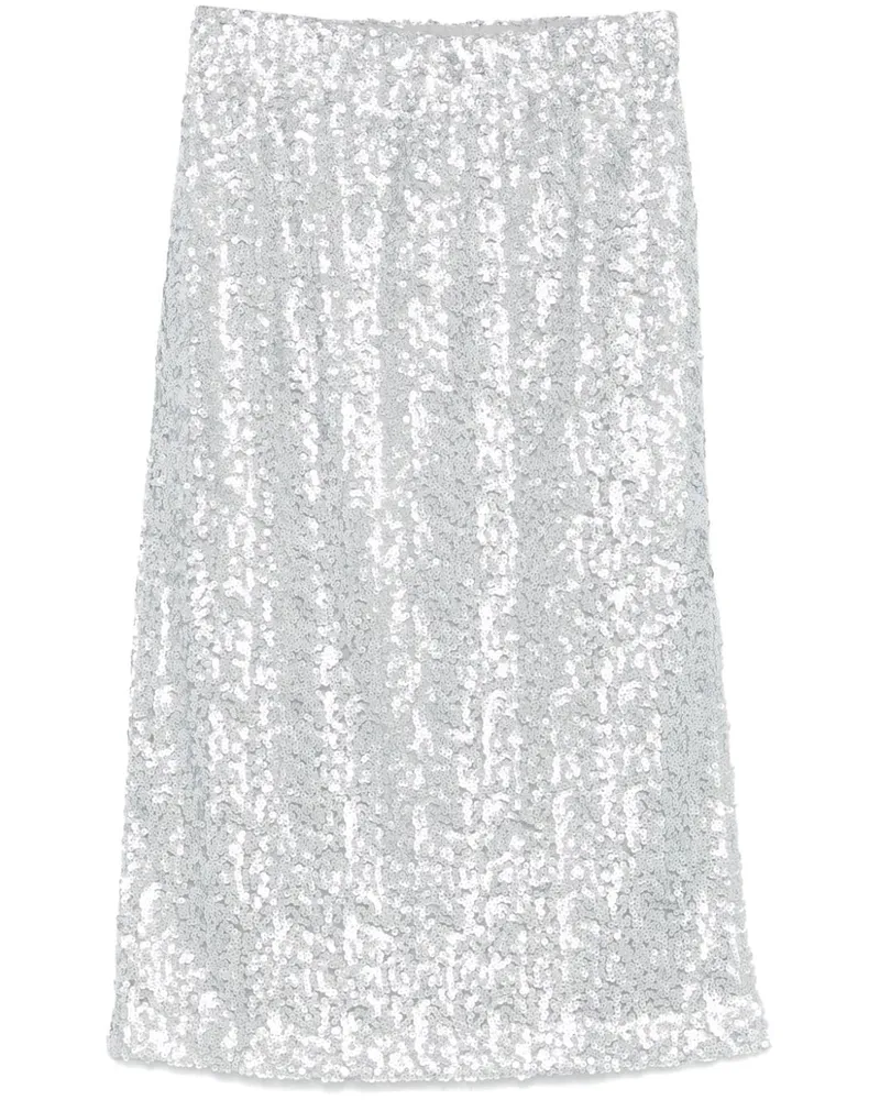 Stine Goya Midirock mit Pailletten - Grau Grau