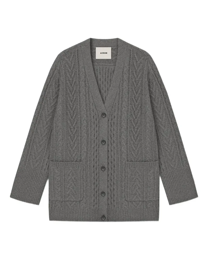 AERON Sierra Cardigan mit Zopfmuster - Grau Grau