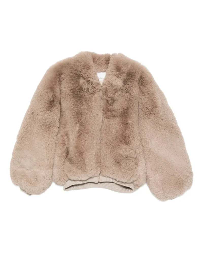 FRANKIE Shop Bomberjacke aus Faux Fur - Braun Braun