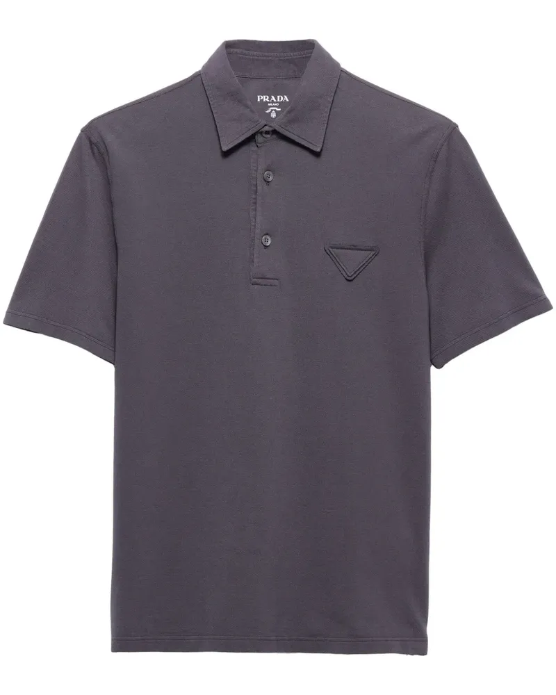 Prada Poloshirt aus Piqué - Grau Grau