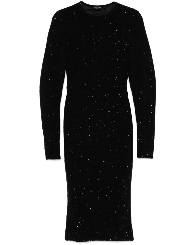 Fabiana Filippi Midikleid mit Pailletten - Schwarz Schwarz