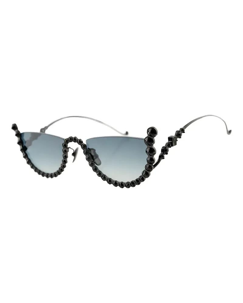 Anna-Karin Karlsson Half Moon beaded sunglasses - Schwarz Schwarz