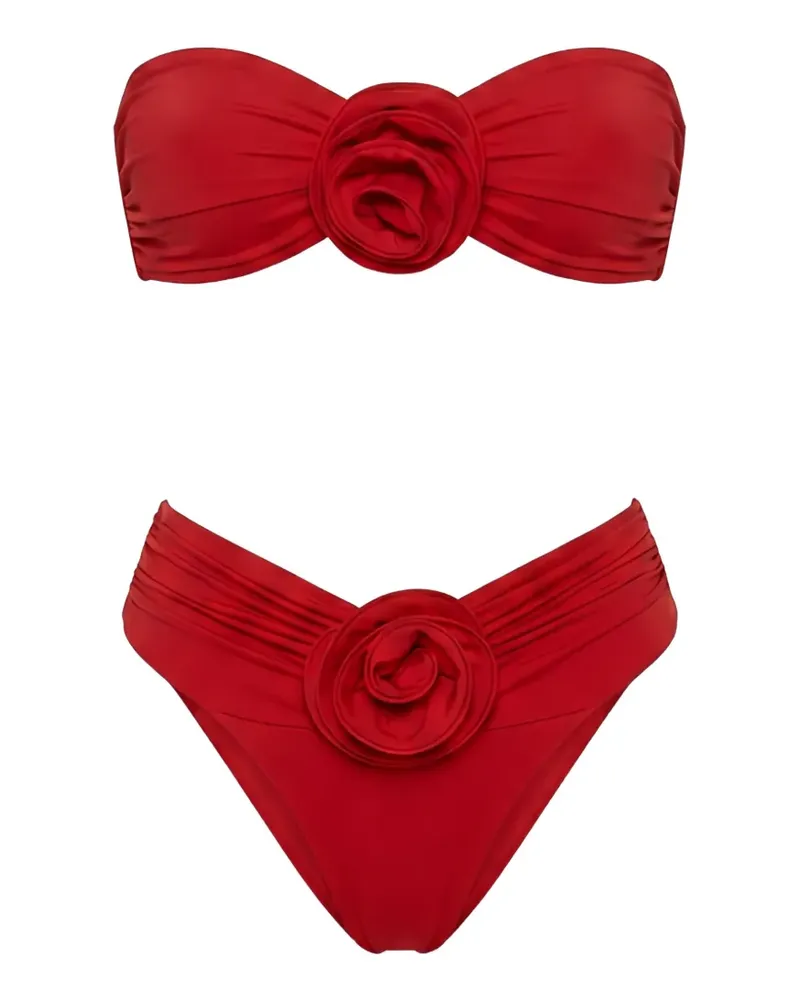 La Reveche Derya floral-appliqué bikini - Rot Rot