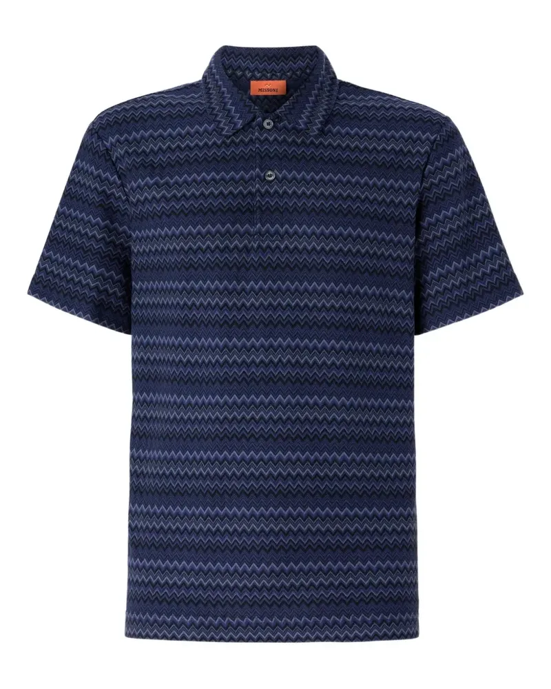 Missoni Poloshirt mit Zickzackmuster - Blau Blau