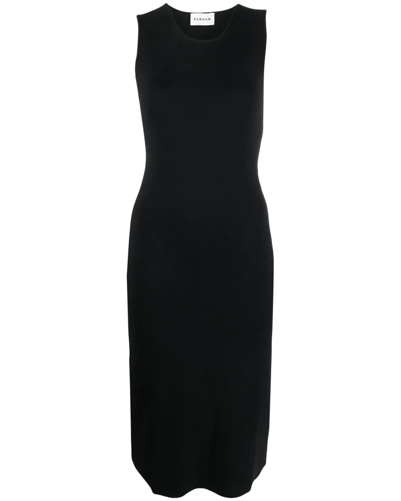 P.A.R.O.S.H. Gestricktes Midikleid - Schwarz Schwarz