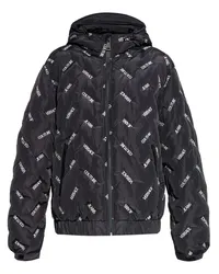 Versace Jeans Gefütterte Jacke mit Logo-Print Schwarz