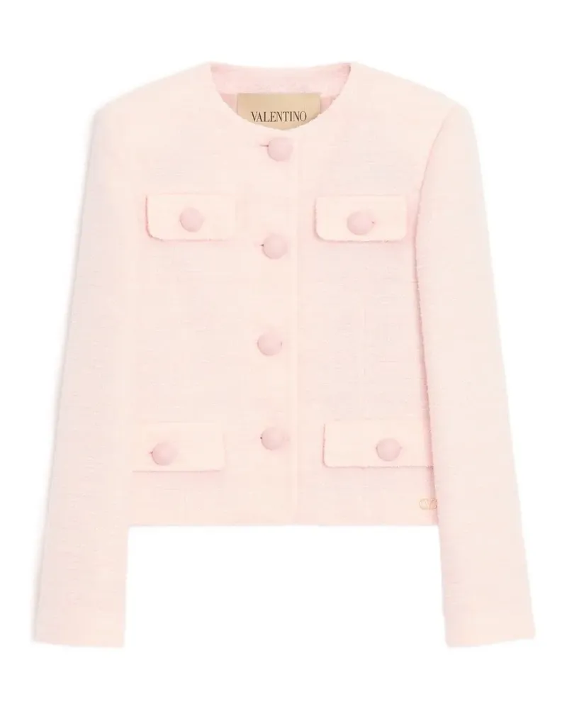 Valentino Garavani crinkle cotton tweed jacket - Rosa Rosa