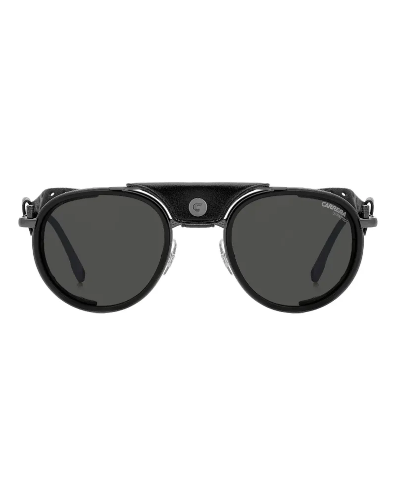Carrera Pilotenbrille mit perforiertem Seitenschutz - Schwarz Schwarz