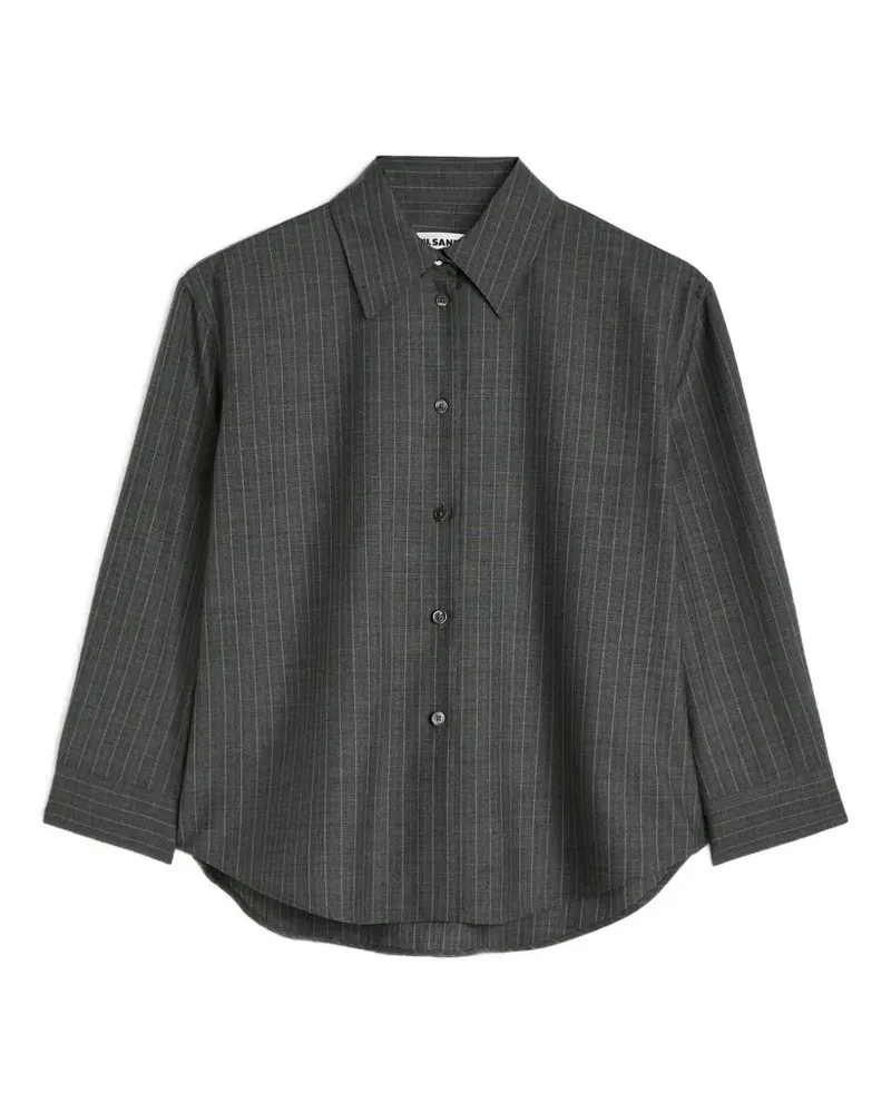 Jil Sander Cropped-Hemd mit Nadelstreifen - Grau Grau