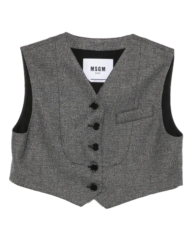 MSGM cropped button-up waistcoat - Grau Grau