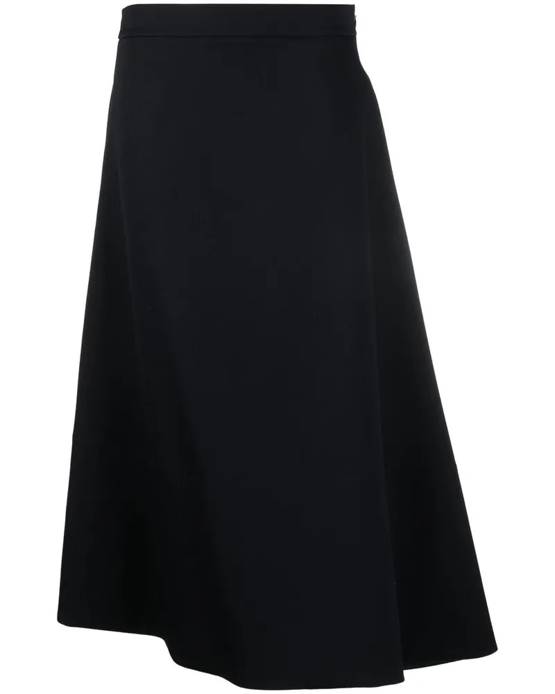 Jil Sander Midirock mit asymmetrischem Saum - Blau Blau