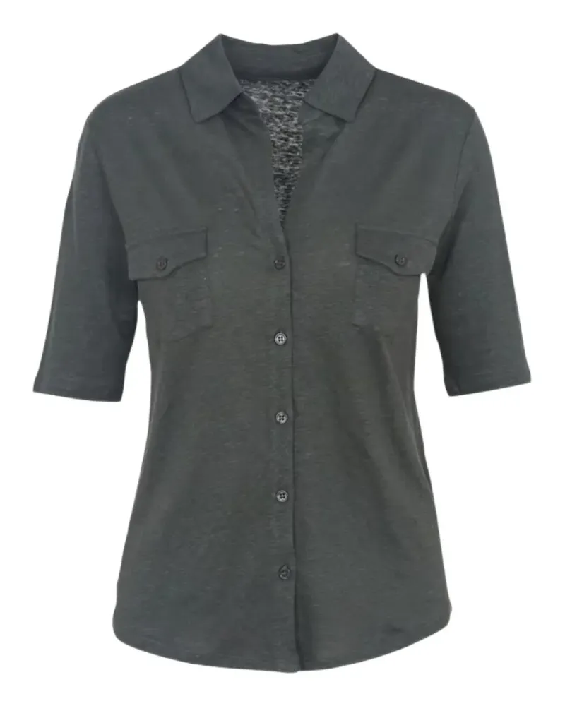 Majestic flap-pocket shirt - Grau Grau