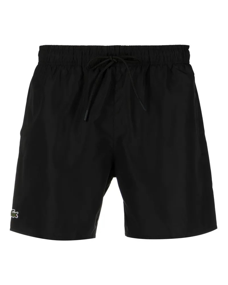 Lacoste Badeshorts mit Logo-Stickerei - Schwarz Schwarz
