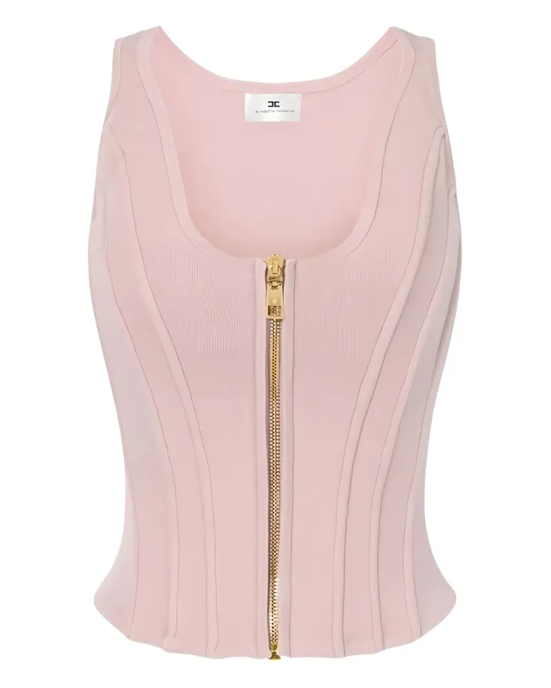 Elisabetta Franchi Geripptes Top mit Reißverschluss - Rosa Rosa