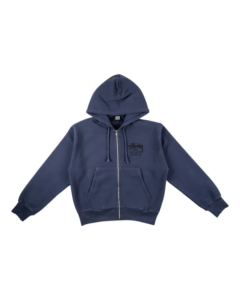 Stüssy x Dover Street Market logo-print hoodie - Blau Blau