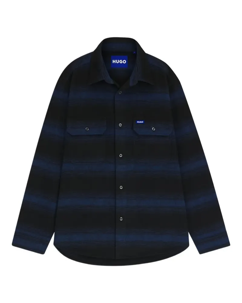 HUGO BOSS striped shirt jacket - Schwarz Schwarz
