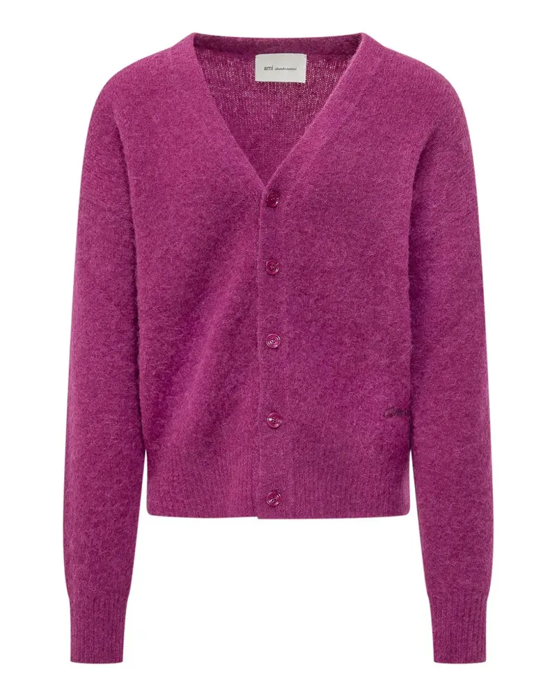 AMI Paris Cardigan mit V-Ausschnitt - Rosa Rosa