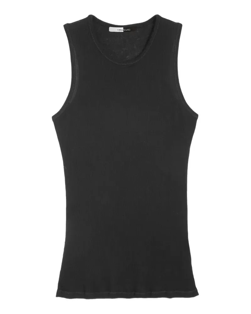 Vera Wang Tessa ribbed-knit cotton tank top - Schwarz Schwarz