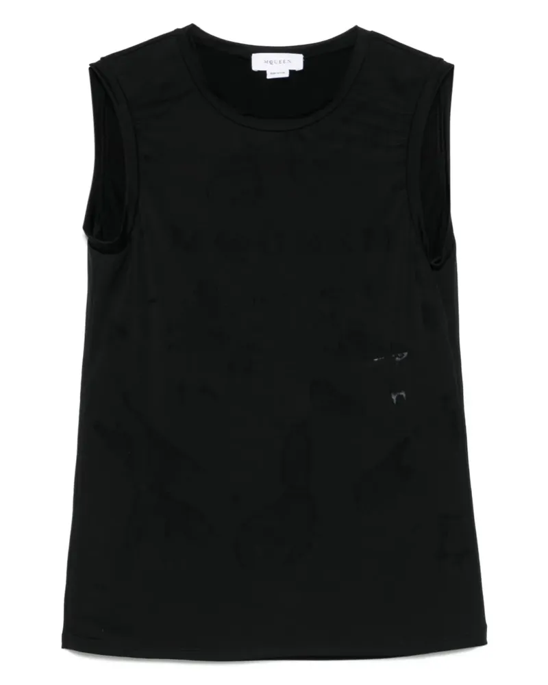 Alexander McQueen Oberteil aus Logo-Jacquard - Schwarz Schwarz