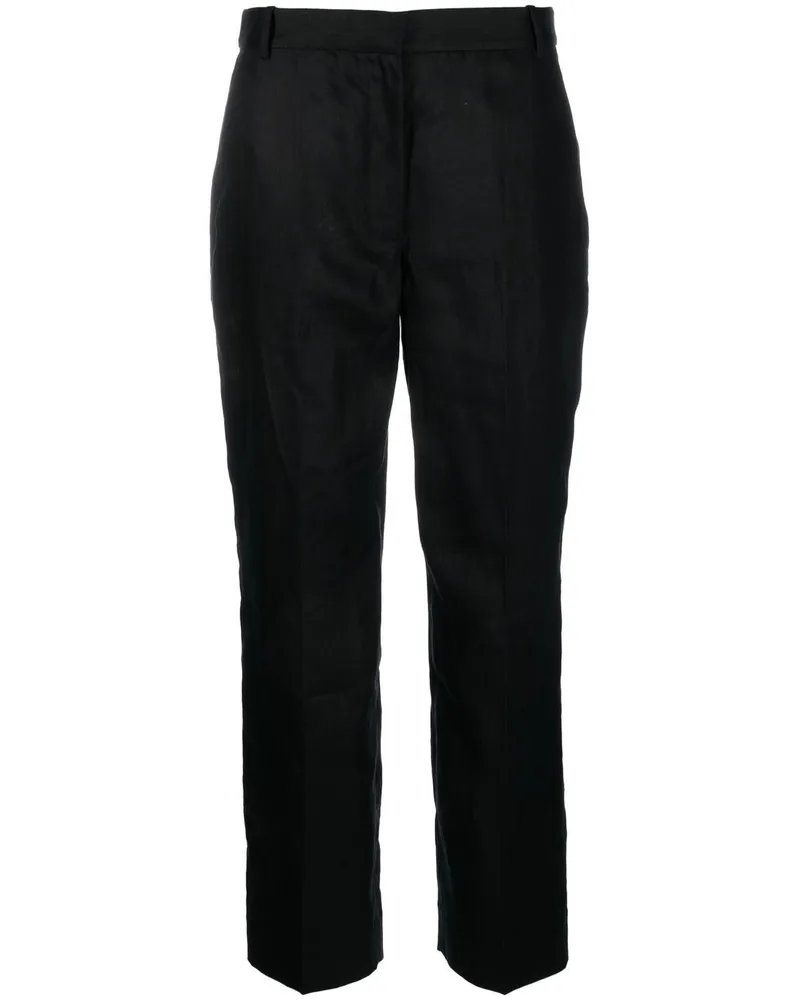 Calvin Klein Cropped-Leinenhose - Schwarz Schwarz