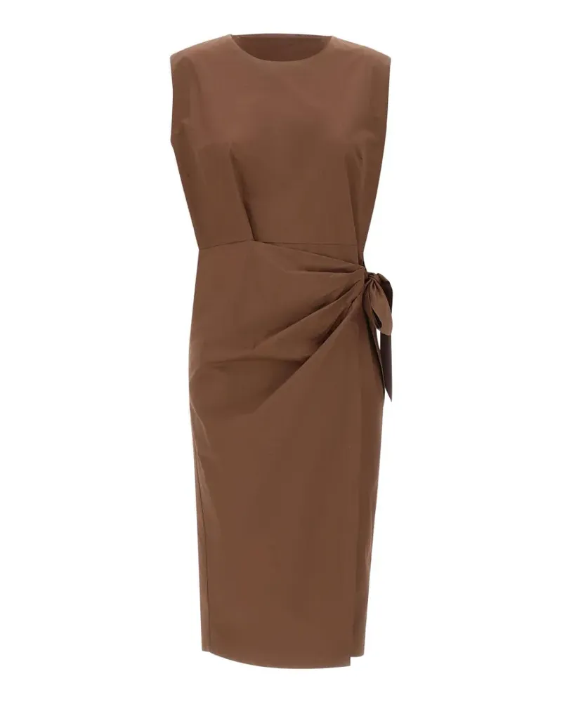 Kaos knotted-waist wrap-style midi dress - Braun Braun