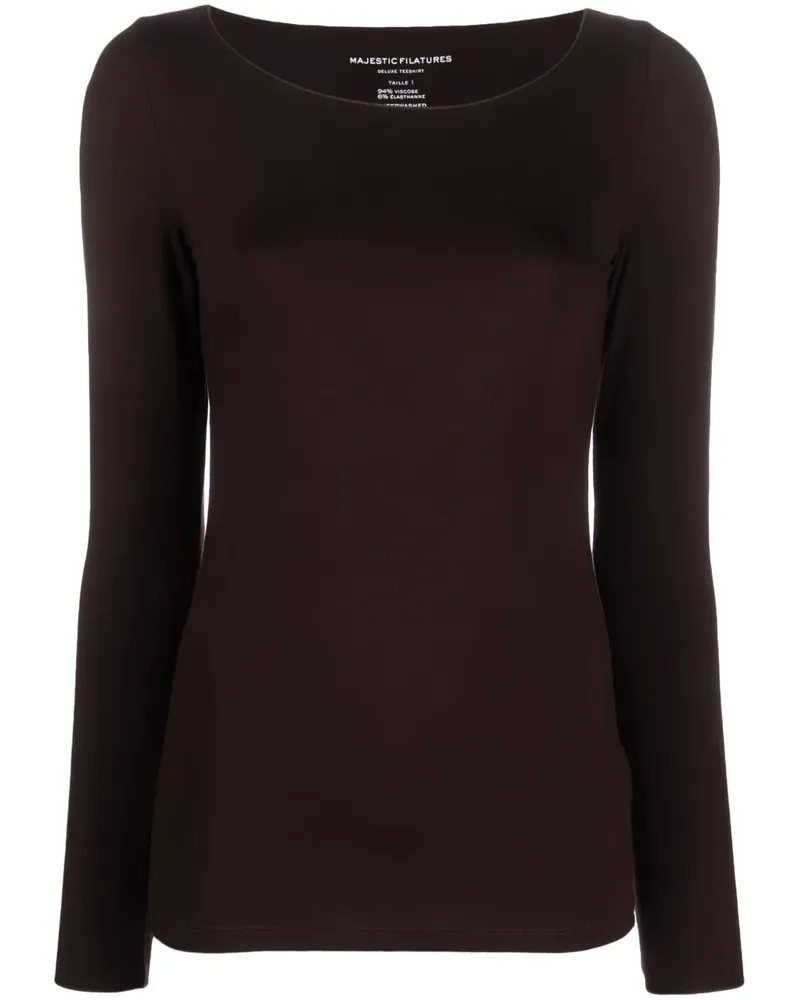 Majestic Langarmshirt aus Strickjersey - Violett Violett